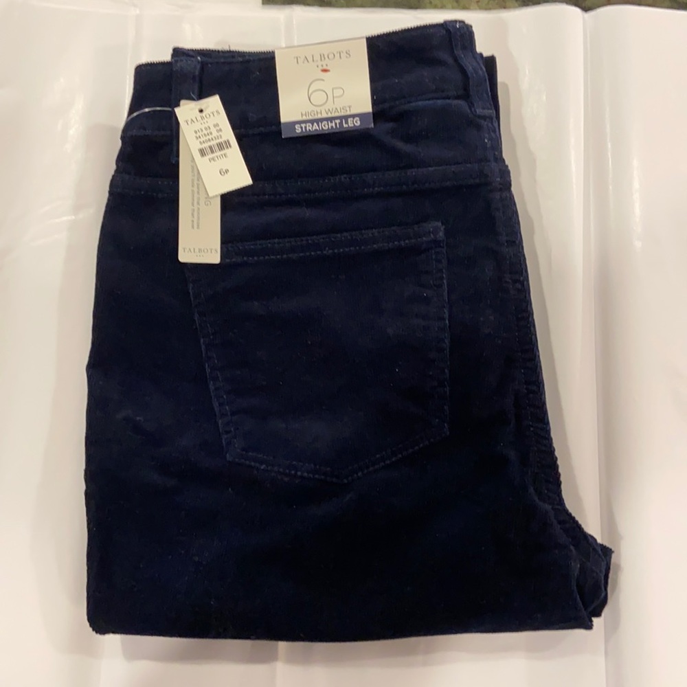 NWT Talbots Simply Flattering Straight Leg Petite Corduroy Pants